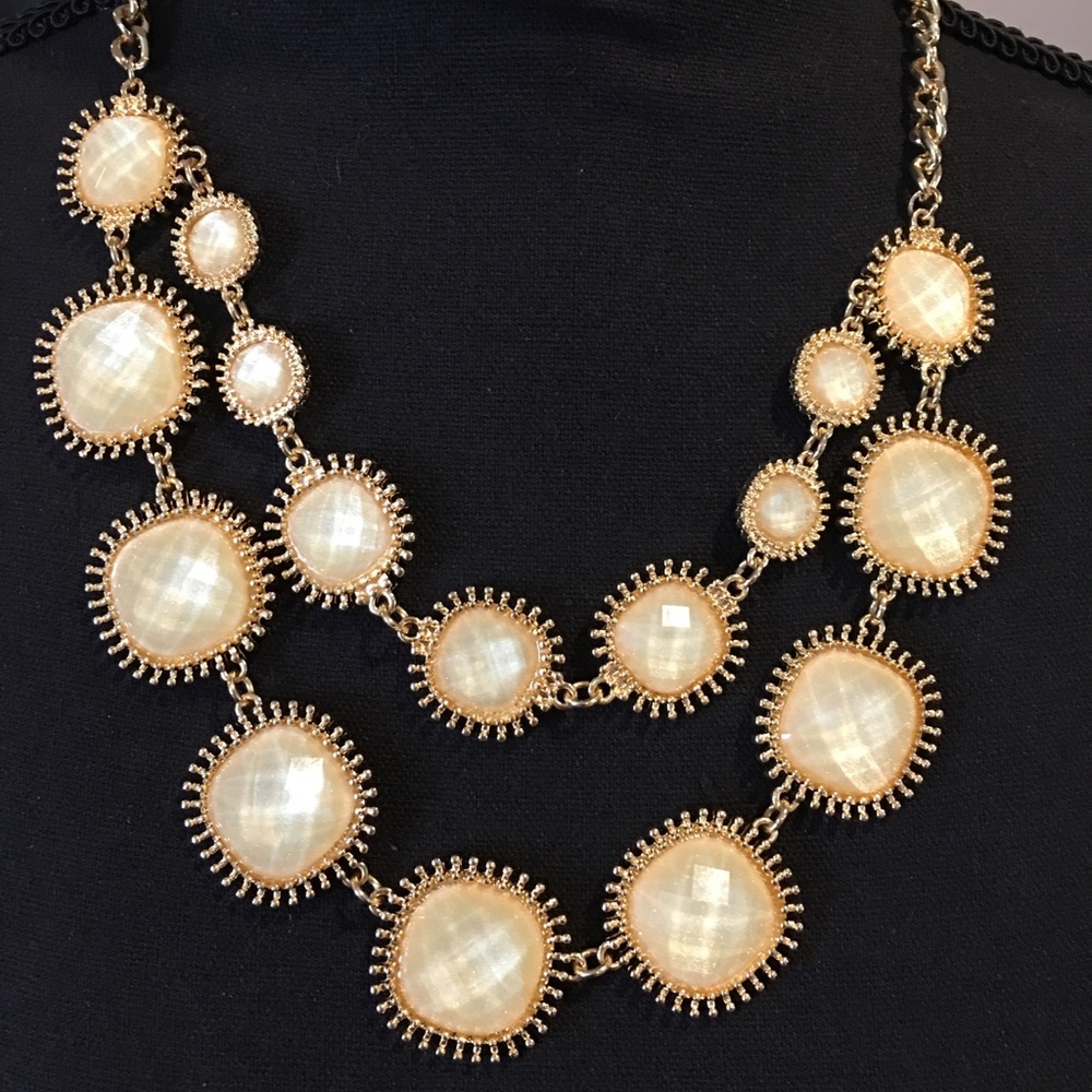 Cream and Gold Statement Necklace